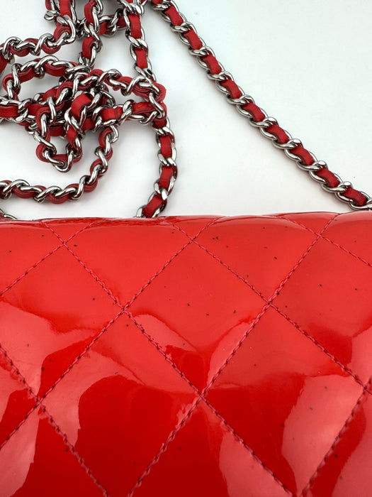 Chanel Classic Wallet on Chain Patent red