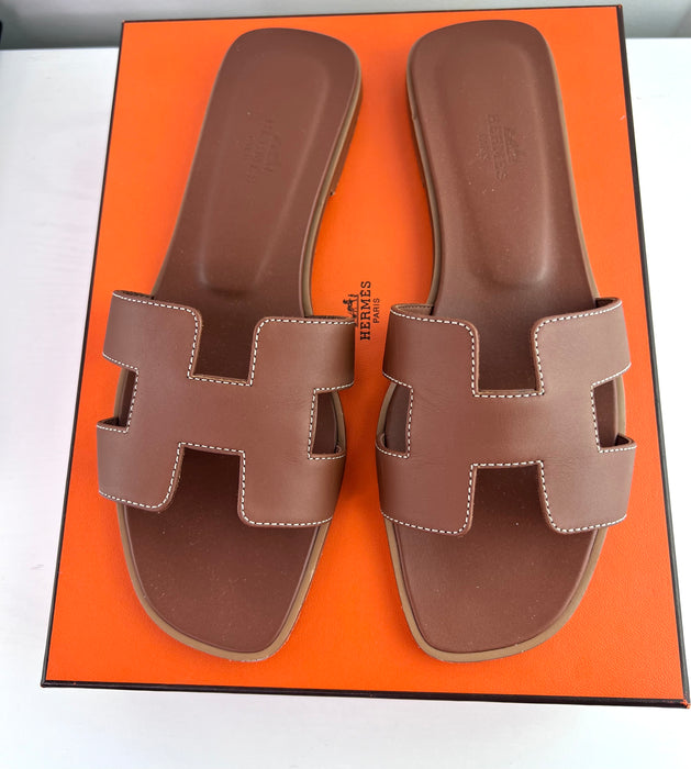 Hermes Oran Sandal in Brown