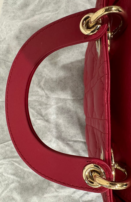 Dior Mini Lady Dior Bag in Lambskin Red