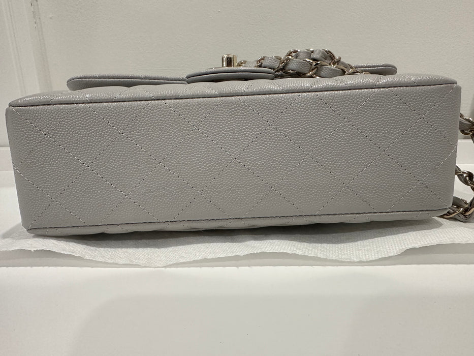 Chanel Classic Small Double Flap Quilted Bag Dove Grey