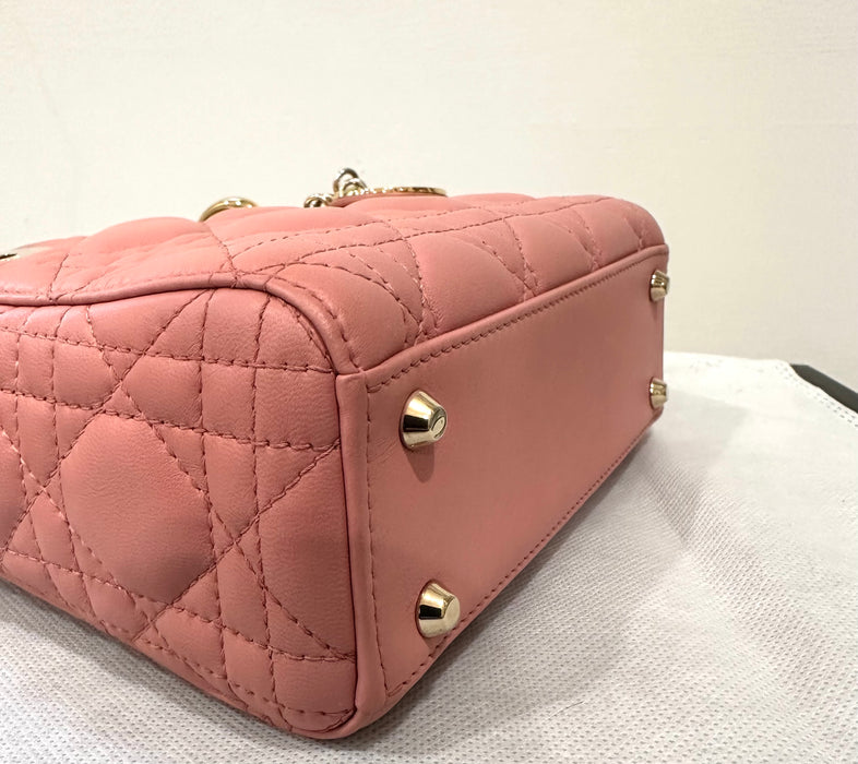 Dior Mini Lady Dior Bag in Lambskin Pink