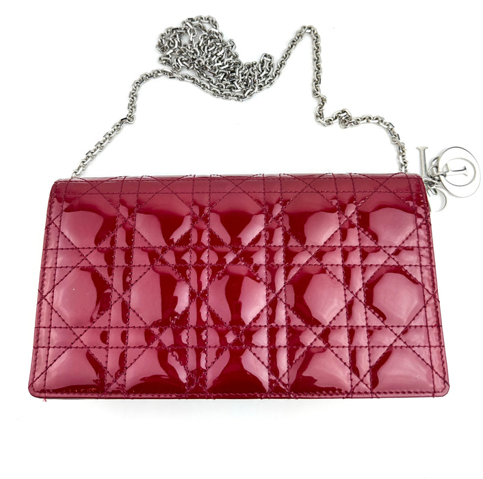 Dior Lady Dior Cherry Red Patent Chain Bag