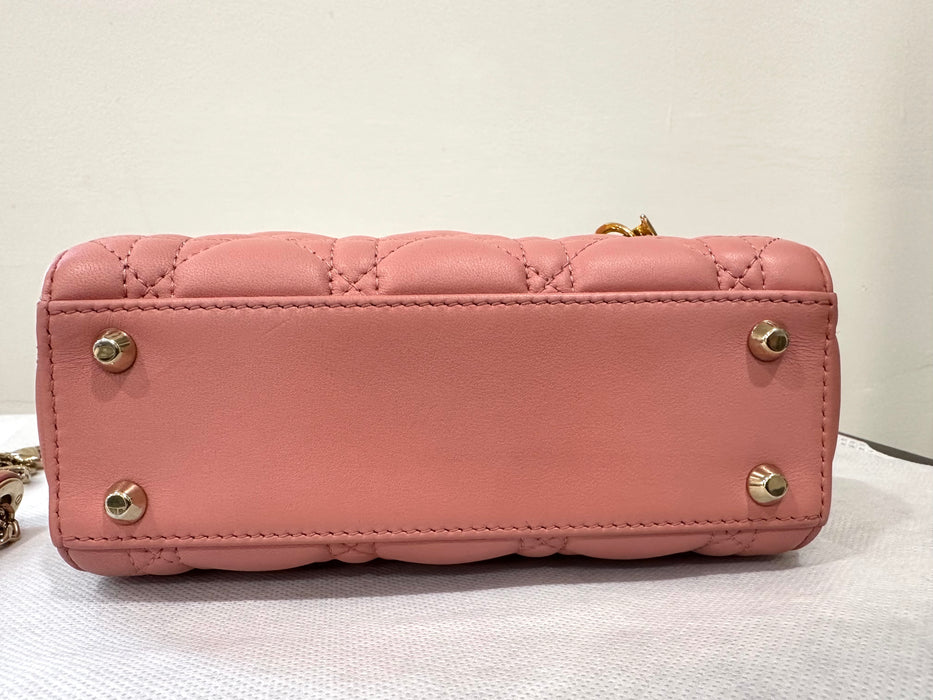 Dior Mini Lady Dior Bag in Lambskin Pink