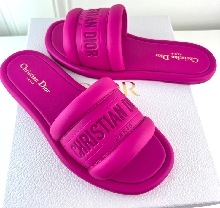 Dior Ever D Slides Pink Embossed Lambskin