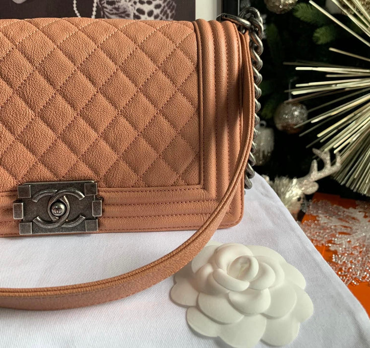 Chanel Medium Boy Bag Tan