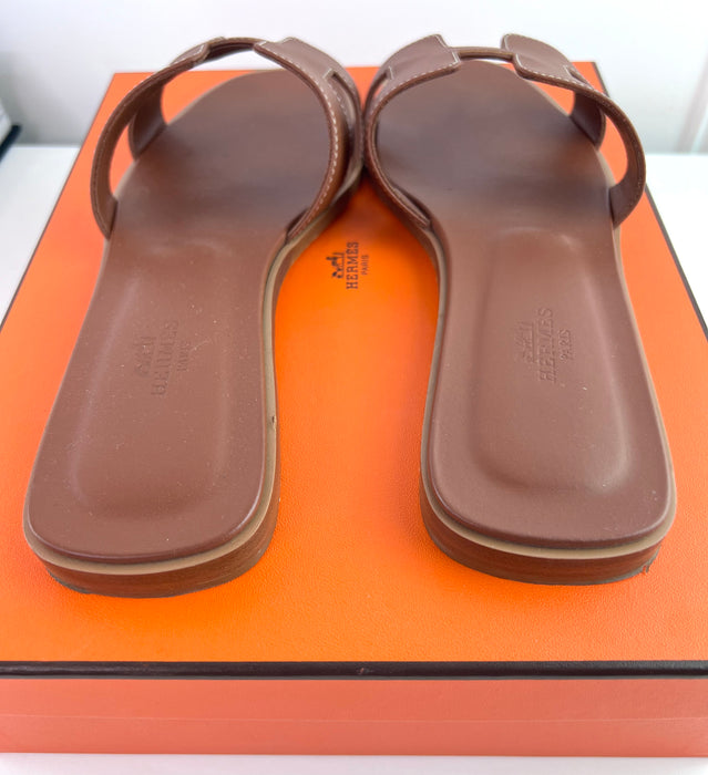 Hermes Oran Sandal in Brown