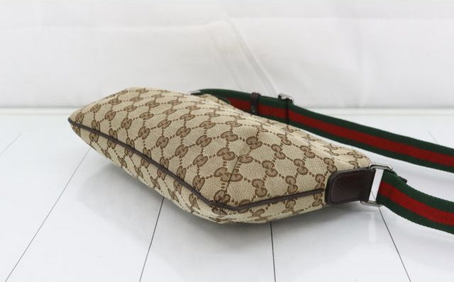 Gucci Web Strap Messenger Bag GG Canvas Small