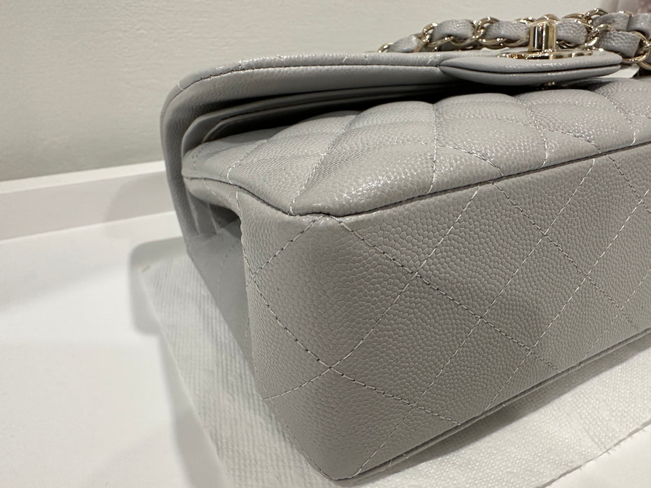 Chanel Classic Small Double Flap Quilted Bag Dove Grey