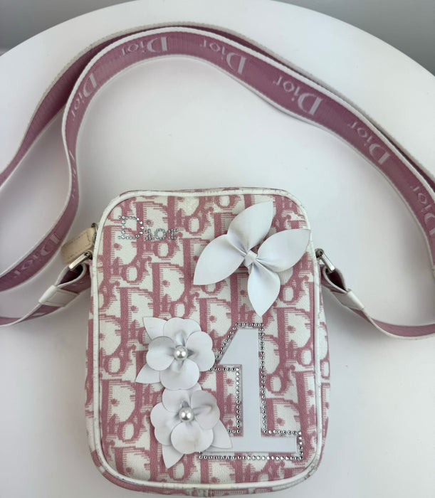 RARE Christian Dior by John Galliano Diorissimo Pink Monogram Crossbody Bag