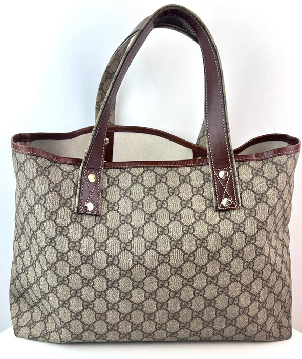 Gucci GG Plus Monogram Medium Signature Web Loop Tote Brown