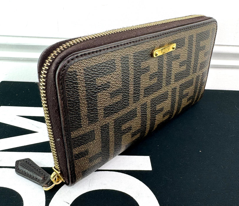 Fendi Zucca Zip Around Wallet