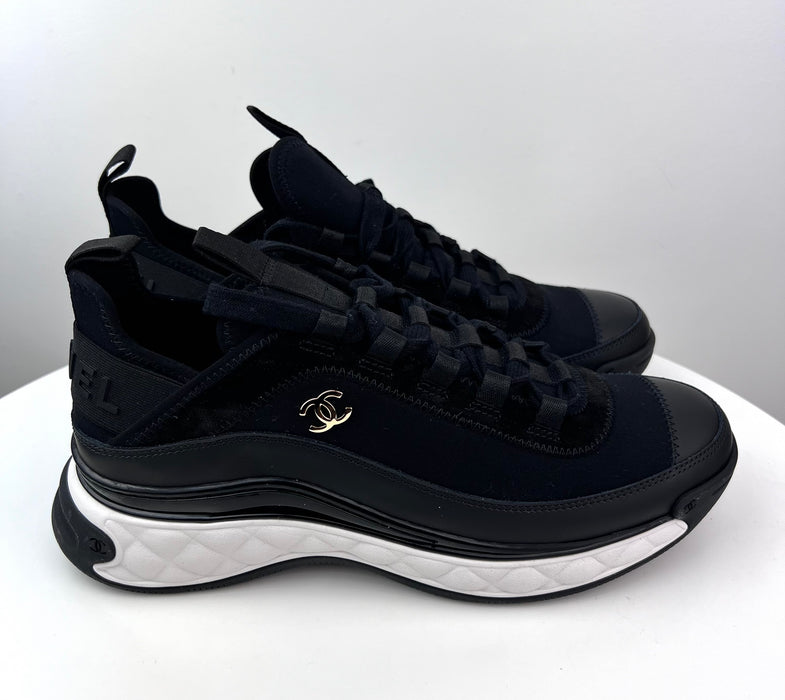 Chanel Mixed Fabric Sneakers in Black