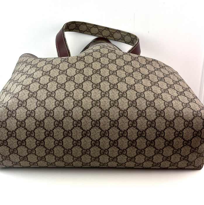 Gucci GG Plus Monogram Medium Signature Web Loop Tote Brown