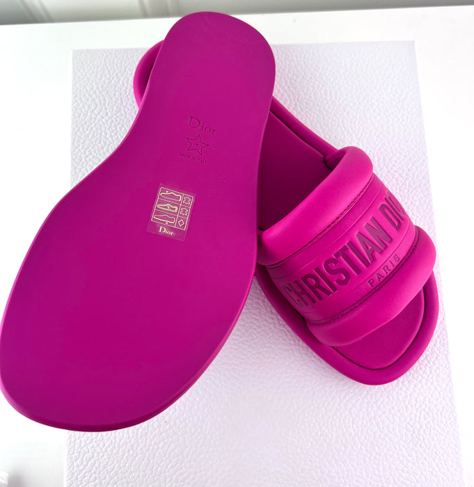 Dior Ever D Slides Pink Embossed Lambskin