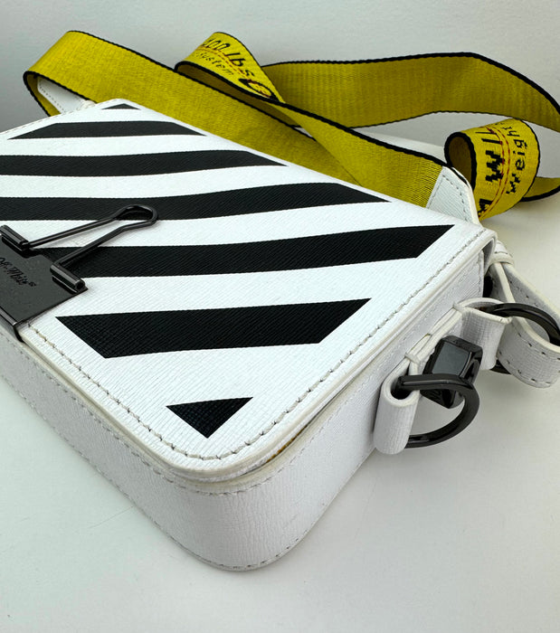 Off White Mini Binder Clip Leather Crossbody bag