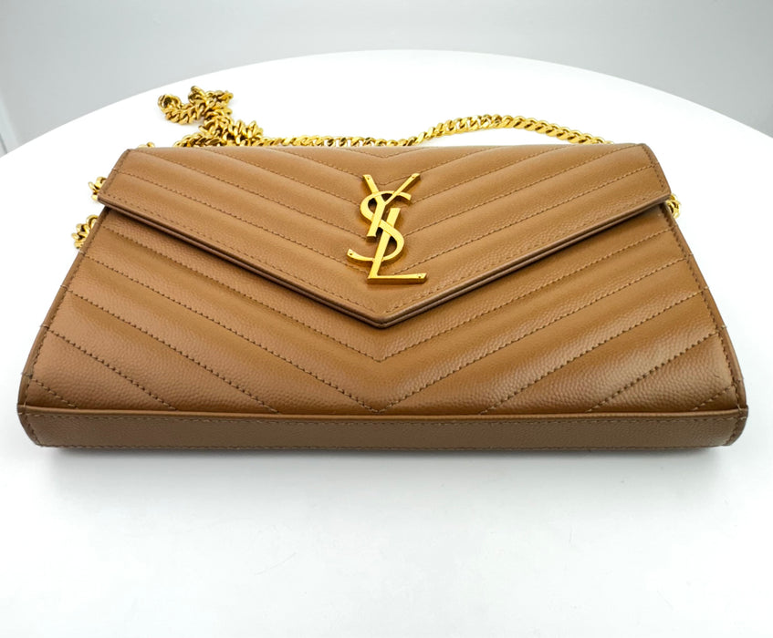 Saint Laurent Monogram Chain Bag Caramel