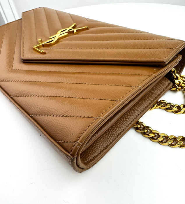 Saint Laurent Monogram Chain Bag Caramel