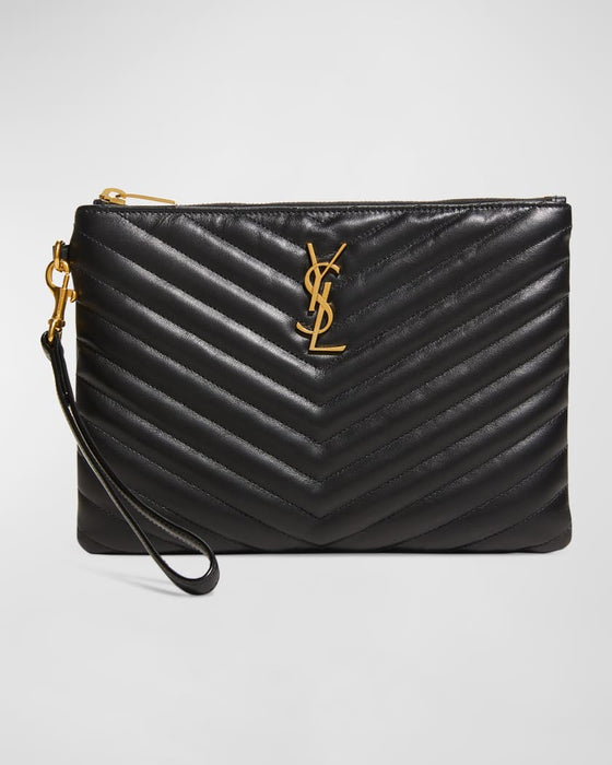 Saint Laurent  Monogram Small Pouch in Smooth Leather