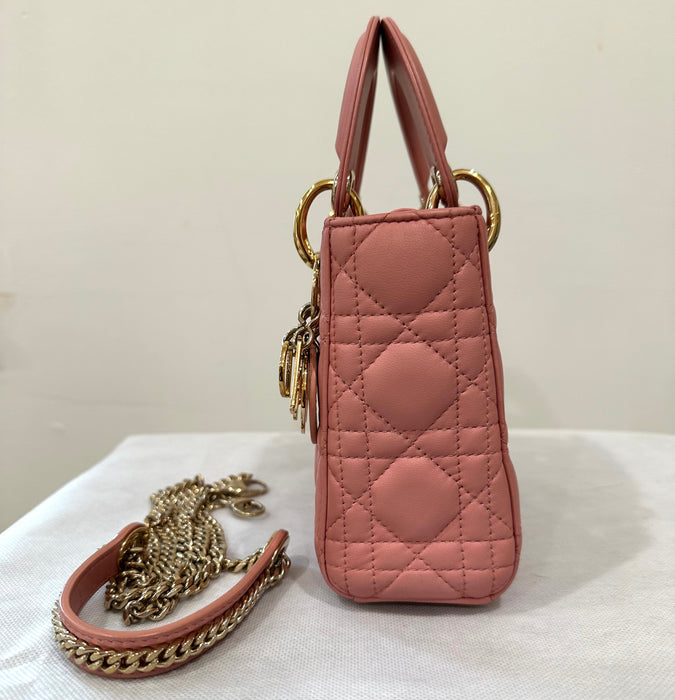 Dior Mini Lady Dior Bag in Lambskin Pink