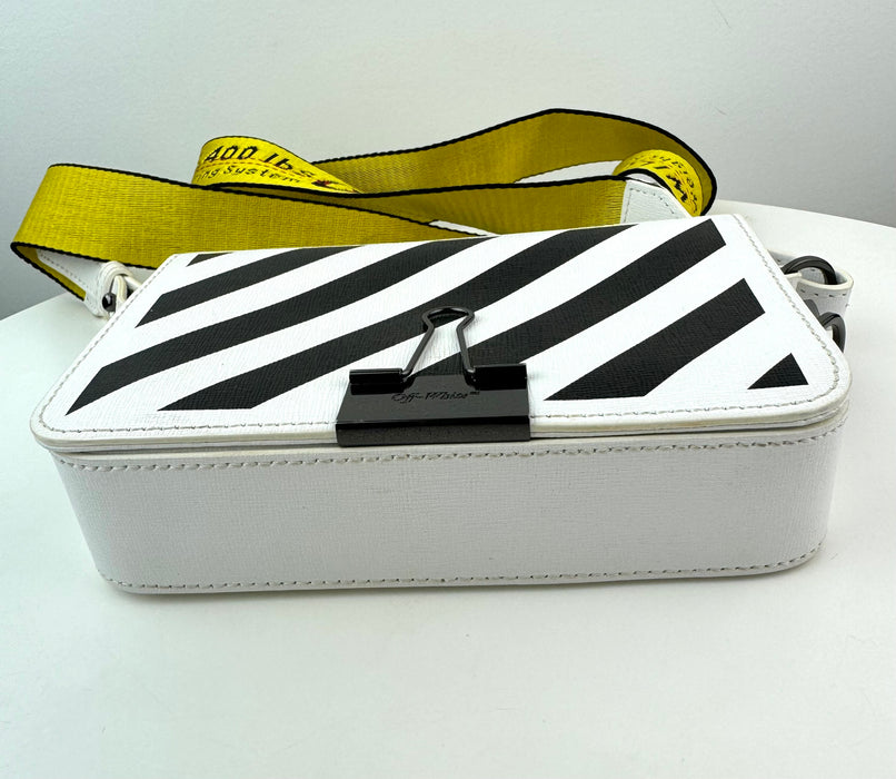 Off White Mini Binder Clip Leather Crossbody bag