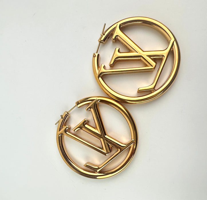 Louis Vuitton Louise Hoop Earrings in Gold