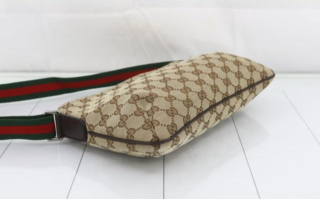 Gucci Web Strap Messenger Bag GG Canvas Small