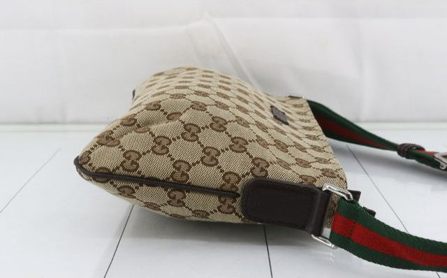 Gucci Web Strap Messenger Bag GG Canvas Small