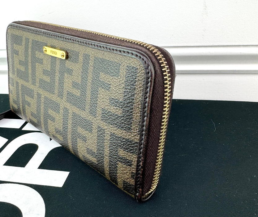 Fendi Zucca Zip Around Wallet