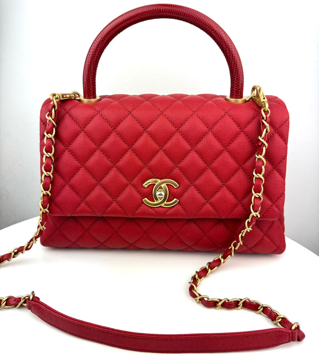 Chanel Medium Caviar Quilted Coco Top Handle Flap bag