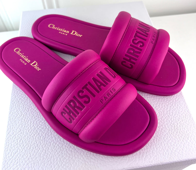 Dior Ever D Slides Pink Embossed Lambskin