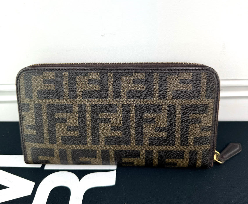 Fendi Zucca Zip Around Wallet