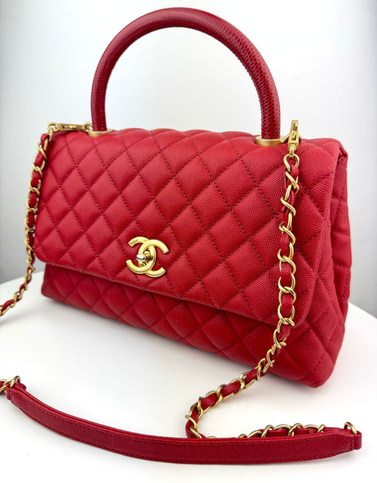 Chanel Medium Caviar Quilted Coco Top Handle Flap bag