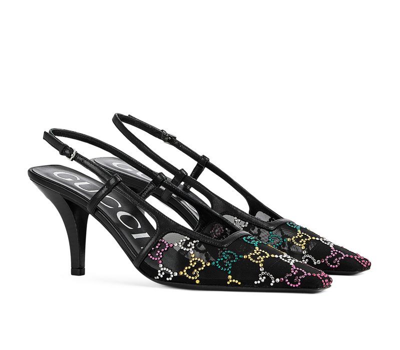 Gucci Mesh GG Embellished Heels LSC INC