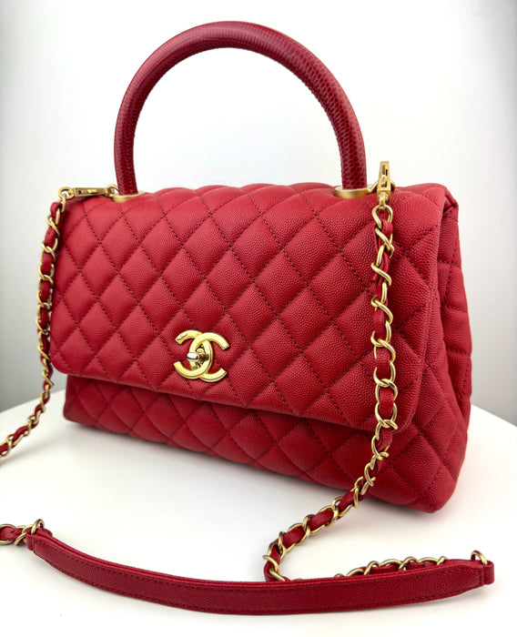 Chanel Medium Caviar Quilted Coco Top Handle Flap bag