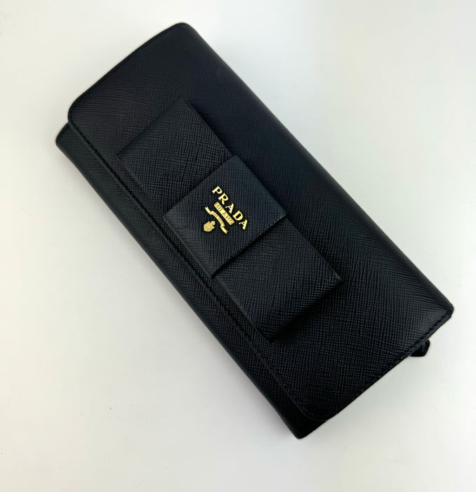 Prada Saffiano Leather Bow Wallet