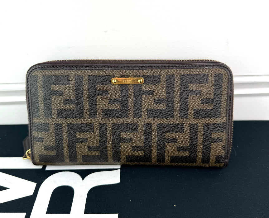 Fendi Zucca Zip Around Wallet