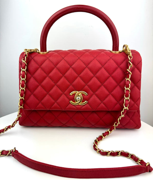 Chanel Medium Caviar Quilted Coco Top Handle Flap bag