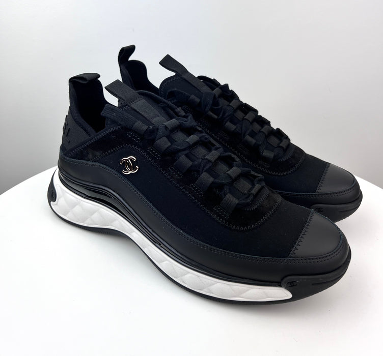 Chanel Mixed Fabric Sneakers in Black