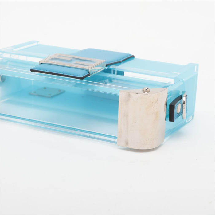 Fendi Ombre Blue Plexiglass and Leather Mini Trunk Baguette