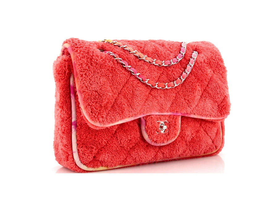 Chanel Classic Flap Jumbo Pink Terrycloth