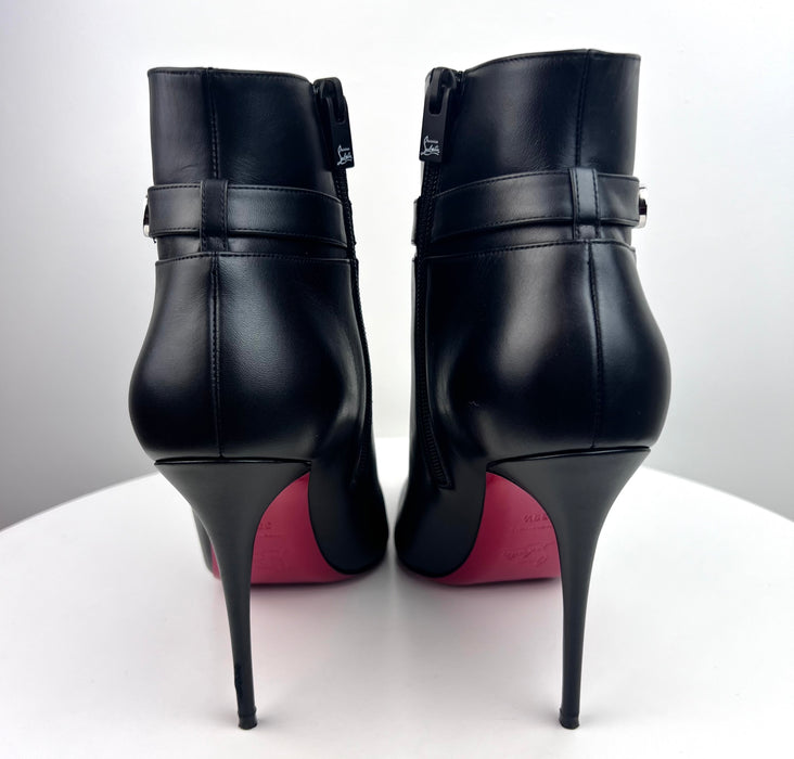 Christian Louboutin Lock So Kate High Heels Ankle Boots In Black Leather