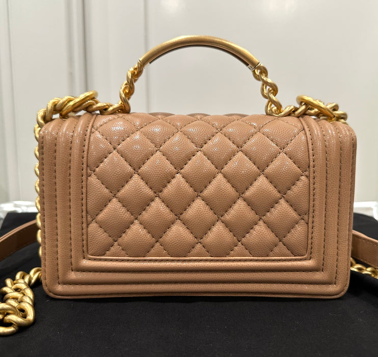 Chanel Small beige flap bag with Handle