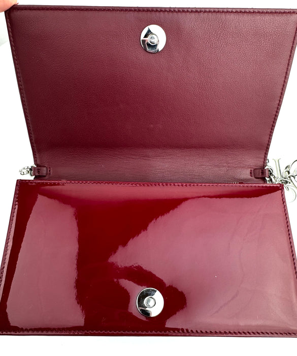 Dior Lady Dior Cherry Red Patent Chain Bag