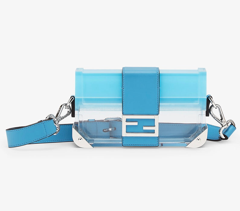 Fendi Ombre Blue Plexiglass and Leather Mini Trunk Baguette