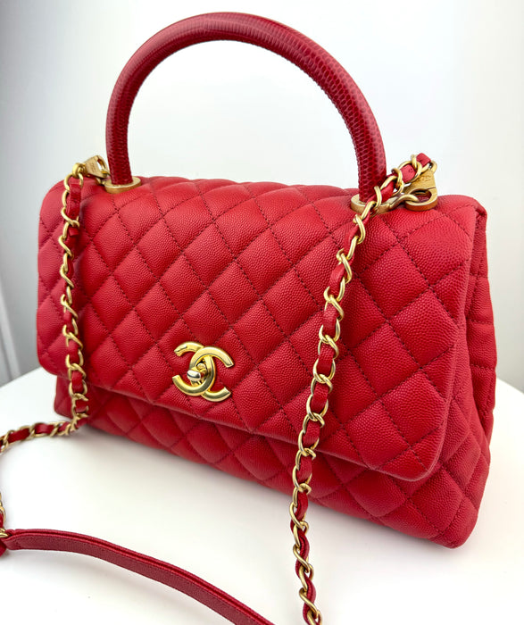 Chanel Medium Caviar Quilted Coco Top Handle Flap bag