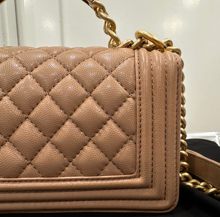 Chanel Small beige flap bag with Handle