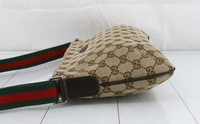 Gucci Web Strap Messenger Bag GG Canvas Small