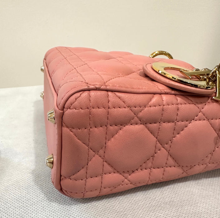 Dior Mini Lady Dior Bag in Lambskin Pink