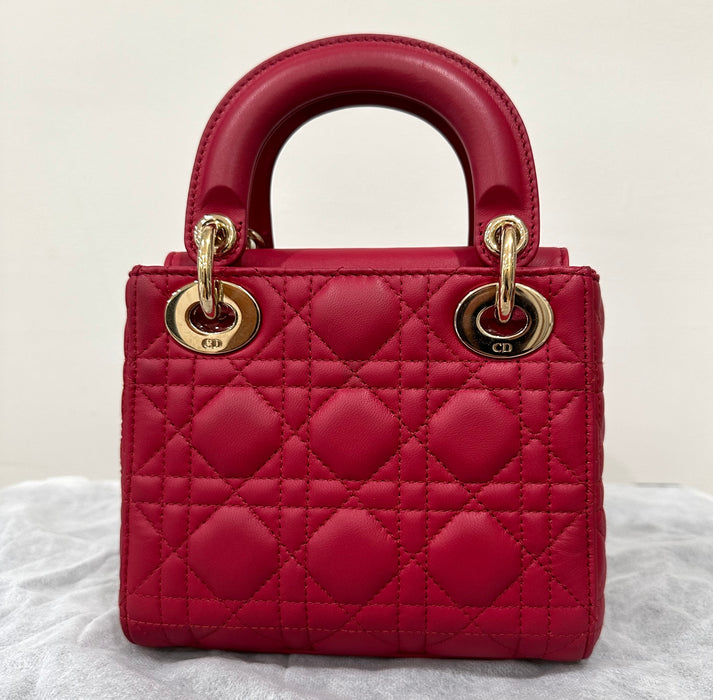 Dior Mini Lady Dior Bag in Lambskin Red