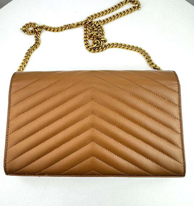 Saint Laurent Monogram Chain Bag Caramel